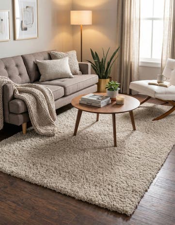 Linen Zermatt Shag Rug