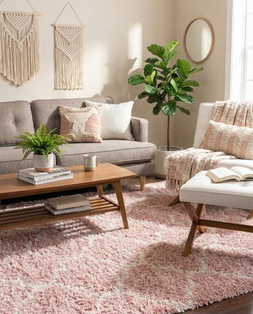  9' x 12' Lattice Shag Rug