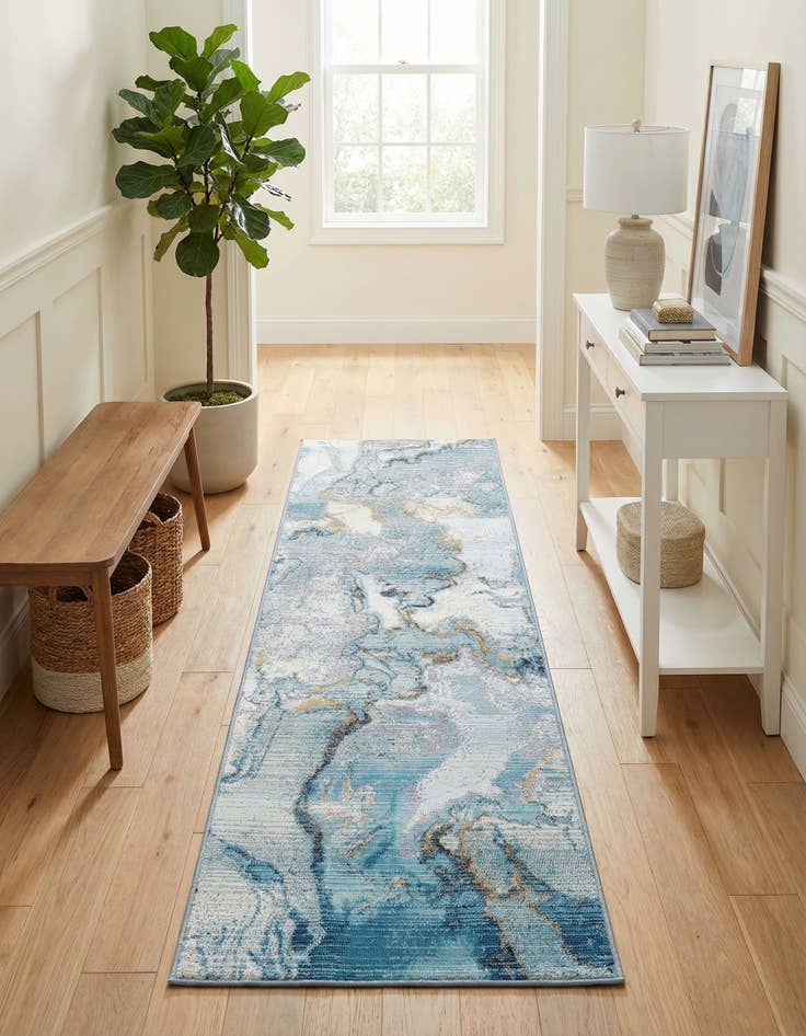 Detail image of  2' x 6'  Washable Modern Indoor / Outdoor Runner Rug