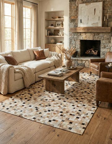 5' 1 x 7' 10 Cowhide - Patchwork Rug