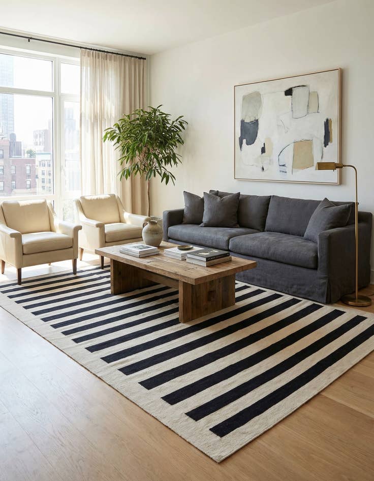 Detail image of 6' 8 x 9' 5  Hand Woven Kilim Modern Wool Rug