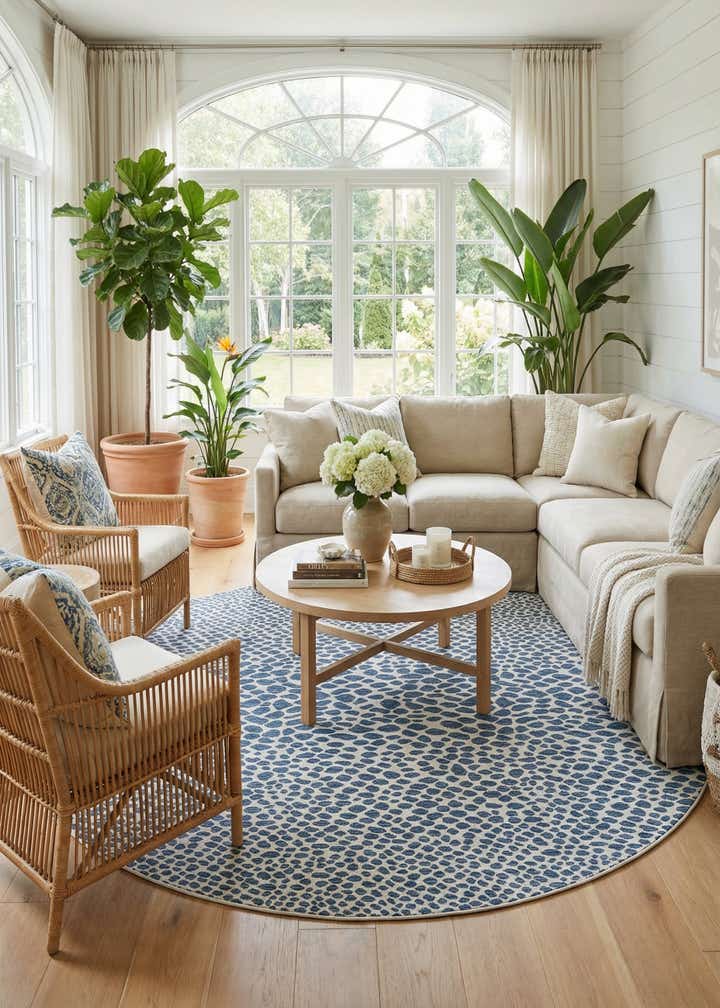 10' 8 x 10' 8 Easy-Clean Jill Zarin Cape Town Indoor / Outdoor Round Rug