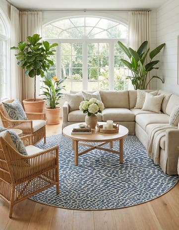10' 8 x 10' 8 Easy-Clean Jill Zarin Cape Town Indoor / Outdoor Round Rug