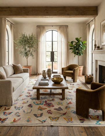 6' 9 x 9' 2 Hand Woven Kilim Suzani Wool Rug