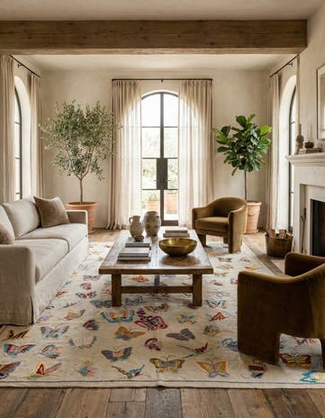 6' 9 x 9' 2 Hand Woven Kilim Suzani Wool Rug