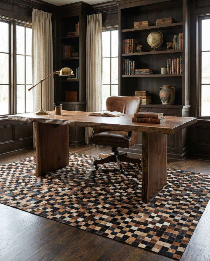 5' x 8' Cowhide Leather Rug