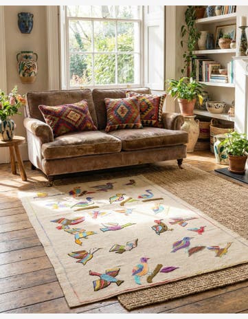 3' 3 x 4' 9 Hand Woven Kilim Suzani Wool Rug