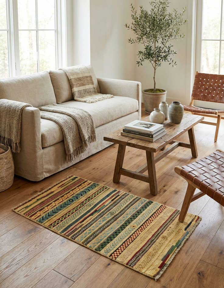 Detail image of 2' 7 x 3' 11  Hand Knotted Modern Ziegler Rug