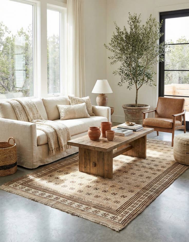 Detail image of 4' 8 x 9' 8  Hand Knotted Moroccan Wool Runner Rug