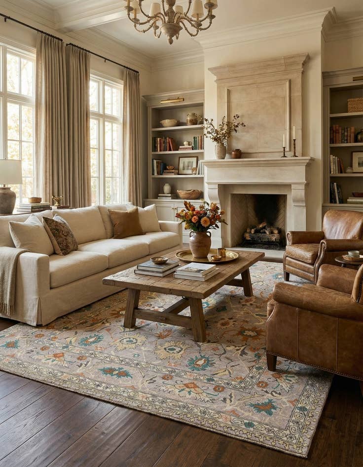 Detail image of 9' 1 x 12'  Hand Knotted Oushak Rug