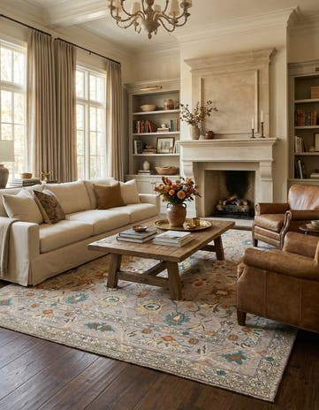 9' 1 x 12' Hand Knotted Oushak Rug