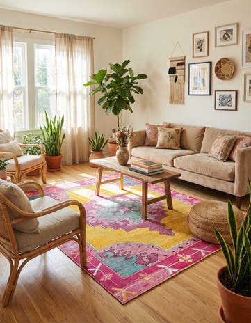7' 6 x 7' 6 Washable Timeless Square Rug