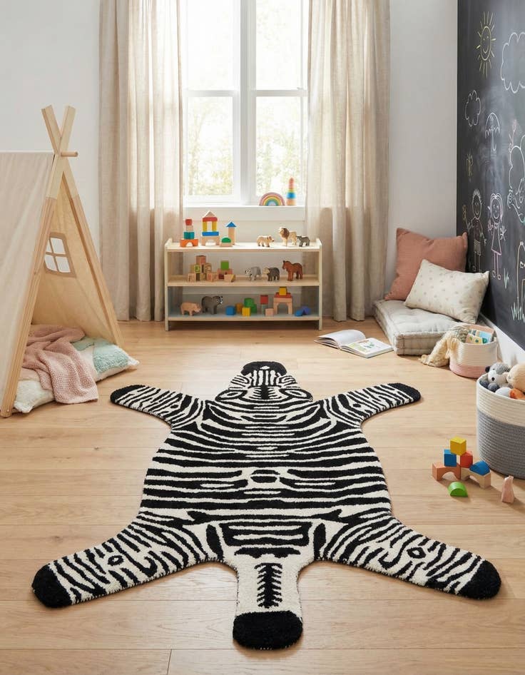 Detail image of 3' 1 x 4' 1 Playtime Kids Wool Freeform Rug