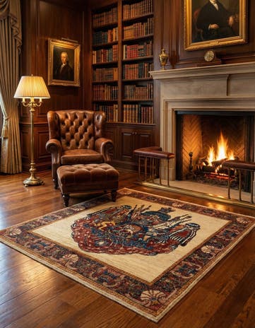 4' 4 x 5' 2 Luribaft Wool Square Rug