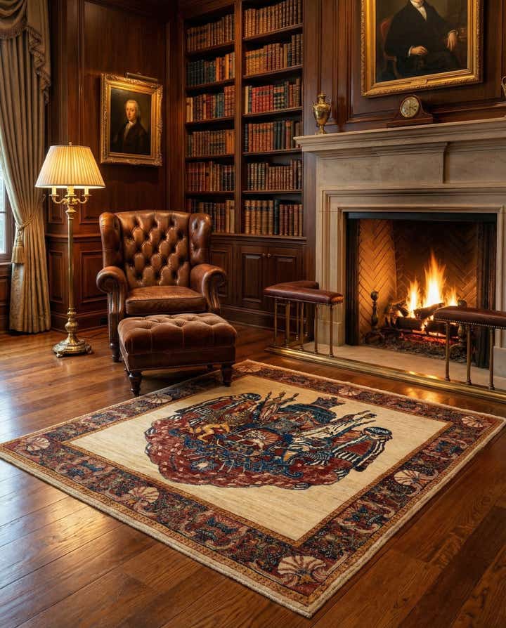 4' 4 x 5' 2 Luribaft Wool Square Rug