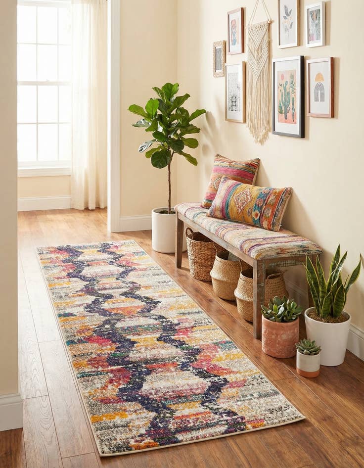 Detail image of 2' x 6'  Washable Vivid Runner Rug