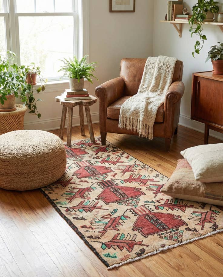Detail image of 2' 4 x 5' 2 Hand Knotted Ultra Vintage Persian Wool Runner Rug