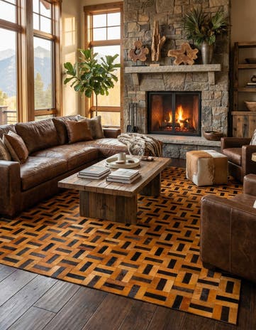 8' x 9' 9 Cowhide - Patchwork Rug