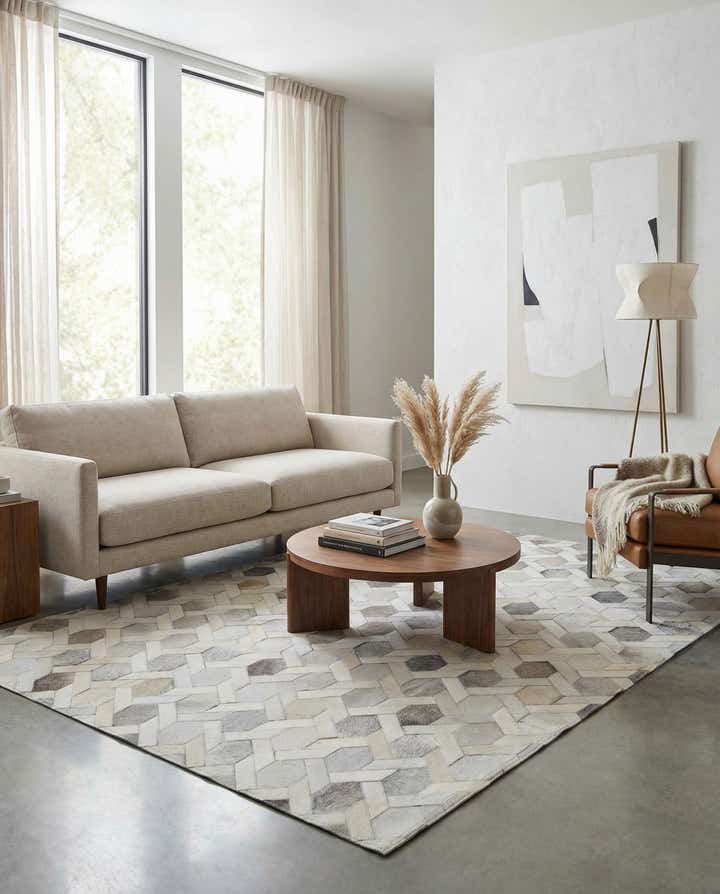 4' 11 x 8' 1 Cowhide - Patchwork Rug