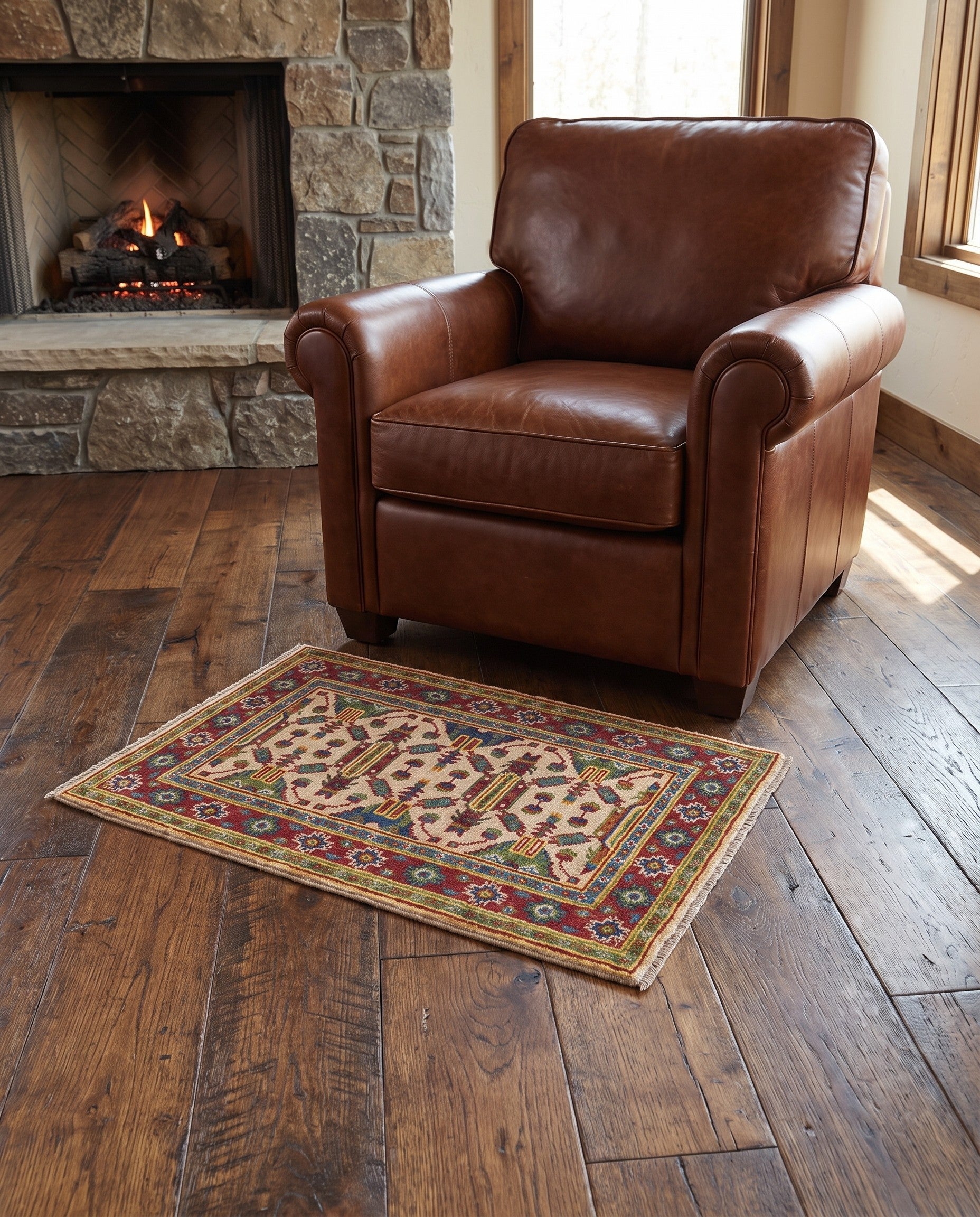 2' x 3' 3 Hand Knotted Kazak Rug