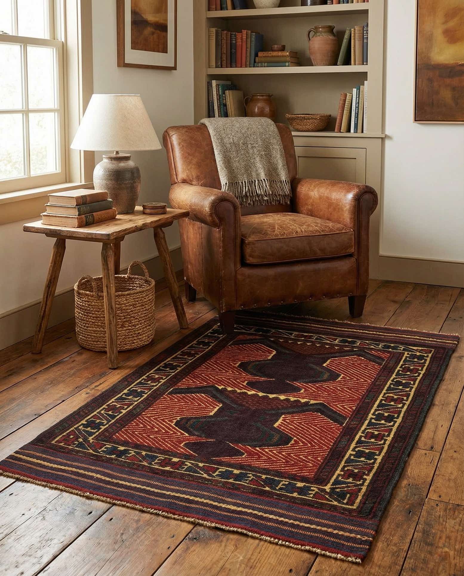 2' 10 x 4' 6 Hand Knotted Sumak Wool Rug