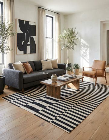 5' 8 x 7' 7 Hand Woven Kilim Modern Wool Rug