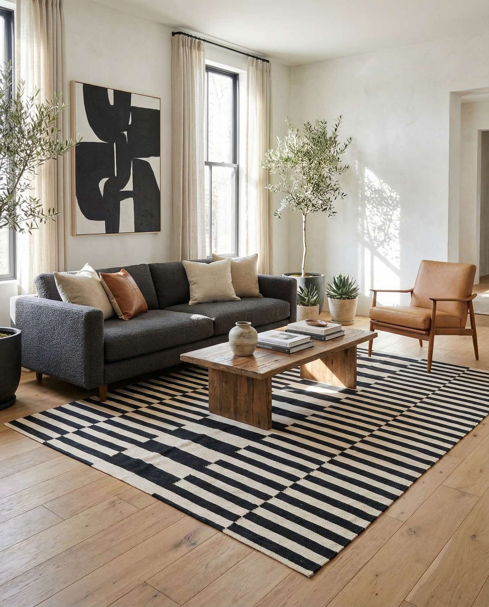 5' 8 x 7' 7 Hand Woven Kilim Modern Wool Rug