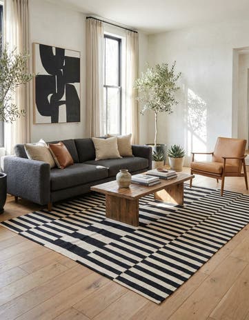 5' 8 x 7' 7 Hand Woven Kilim Modern Wool Rug
