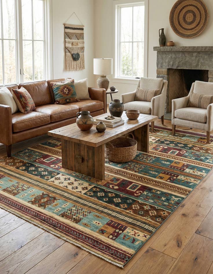 Detail image of 6' 8 x 9' 7 Hand Knotted Modern Ziegler Rug