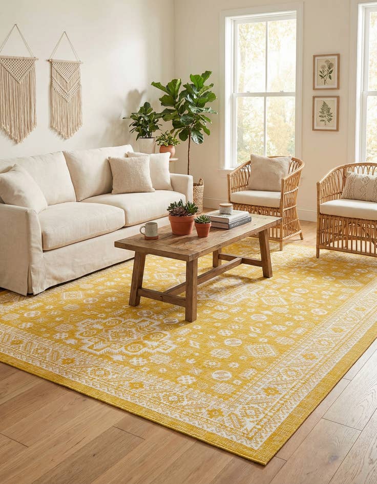 Detail image of 10' x 14' Easy-Clean Aztec Indoor / Outdoor Rug