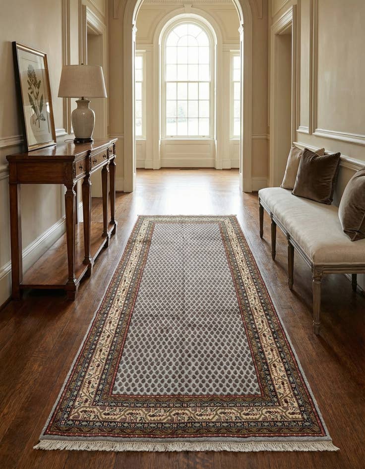 Detail image of 5' 4 x 10' 2  Hand Knotted Mir Wool Runner Rug