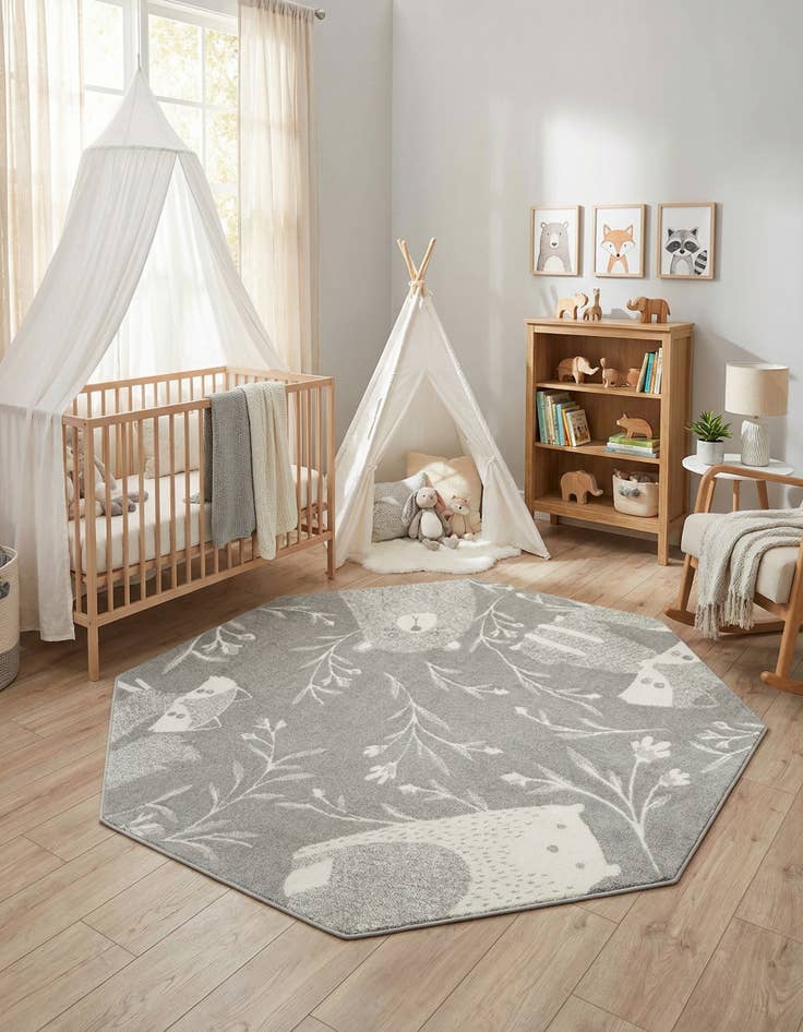 Detail image of 7' 10 x 7' 10 Whimsy Kids Octagon Rug