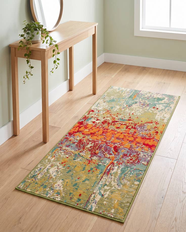 Detail image of 2' x 4' Easy-Clean Modern Indoor / Outdoor Runner Rug