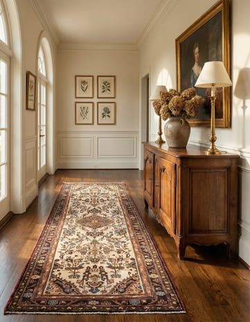 3' 5 x 9' 2 Ardabil Wool Runner Rug