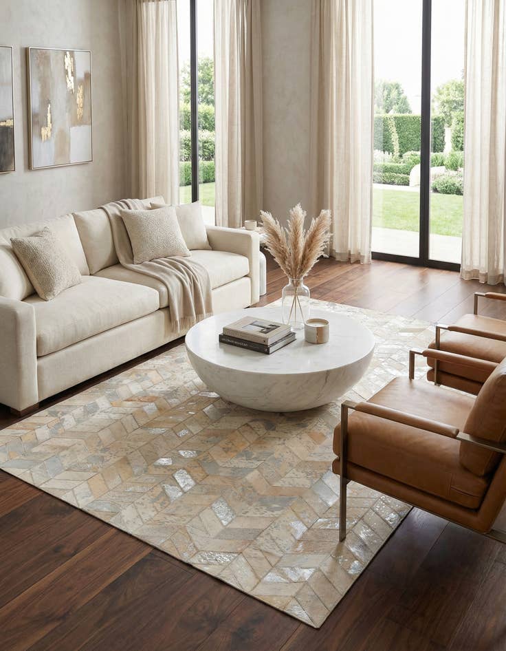 Detail image of 5' x 8' Cowhide Leather Rug