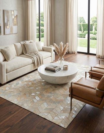 5' x 8' Cowhide Leather Rug