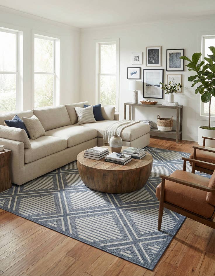 Detail image of  10' x 14'  Washable Lattice Indoor / Outdoor Rug