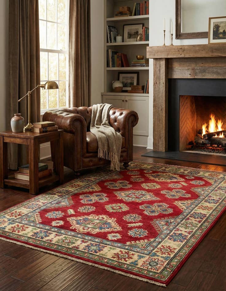 Detail image of 4' x 6' 1  Hand Knotted Kazak Rug