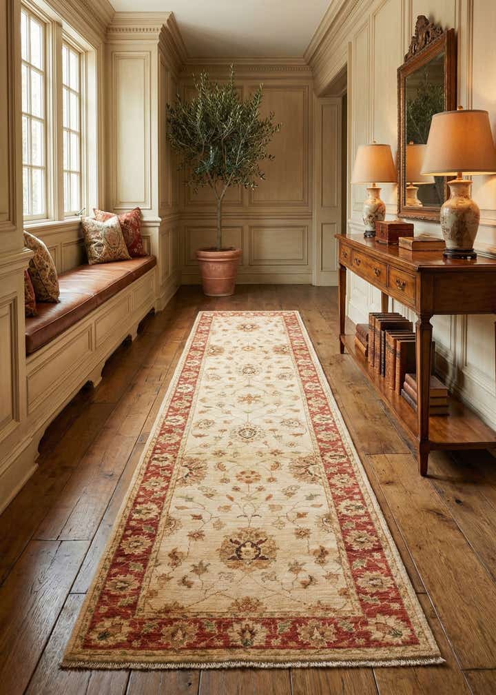2' 8 x 9' 8 Hand Knotted Peshawar Ziegler Runner Rug