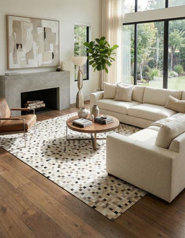 8' 1 x 9' 11 Cowhide Stocks Rug