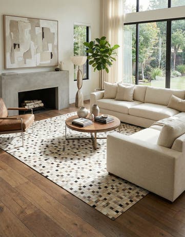 8' 1 x 9' 11 Cowhide Stocks Rug