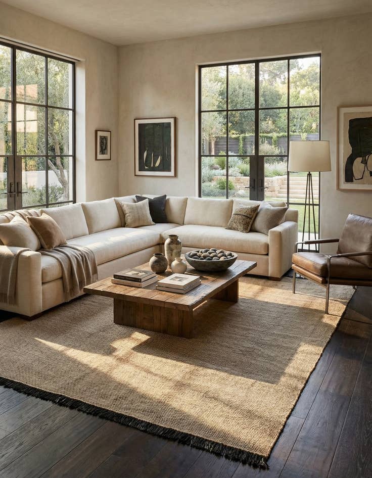 Detail image of  7' x 9' 4  Hand Woven Kilim Modern Wool Rug