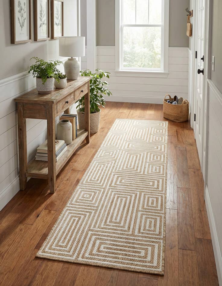 Detail image of 2' x 8' Easy-Clean Modern Indoor / Outdoor Runner Rug