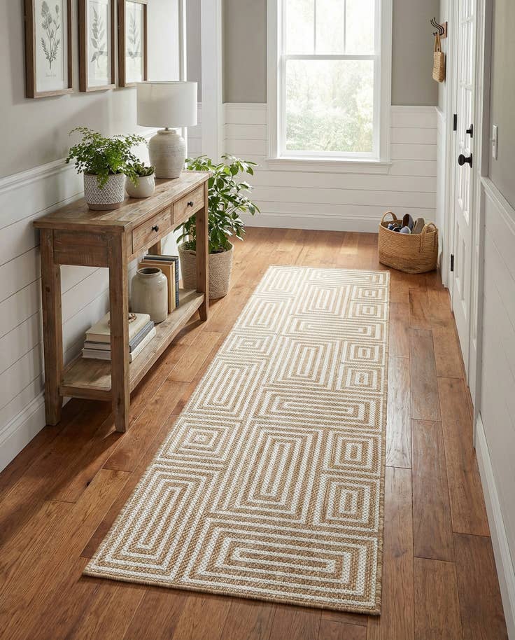 Detail image of 2' x 8' Easy-Clean Modern Indoor / Outdoor Runner Rug