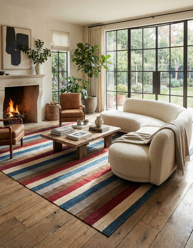 Detail image of 9' 8 x 13' 1  Hand Woven Kilim Modern Wool Rug