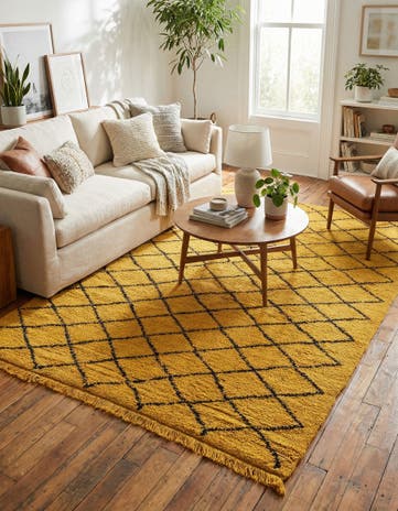 5' x 8' 6 Hand Knotted Moroccan Wool Rug