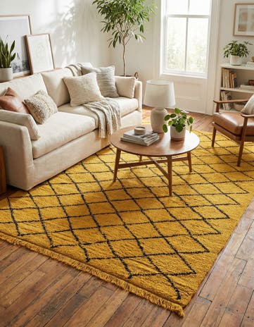 5' x 8' 6 Hand Knotted Moroccan Wool Rug