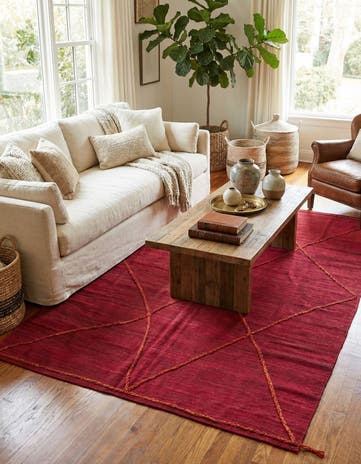 6' 9 x 9' 6 Hand Knotted Moroccan Wool Rug
