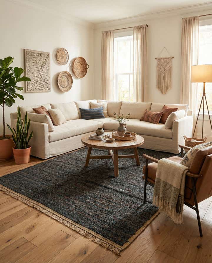 6' 2 x 9' 6 Hand Knotted Moroccan Wool Rug