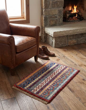 1' 4 x 2' Hand Knotted Ziegler Rug